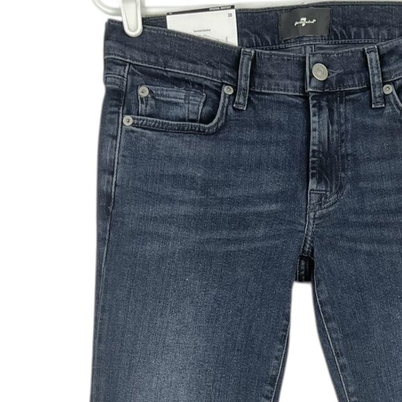 7 for all Mankind Women's Distressed Boot Cut Blue Denim Jeans Sz 28 NWT $228.00 - Picture 5 of 15